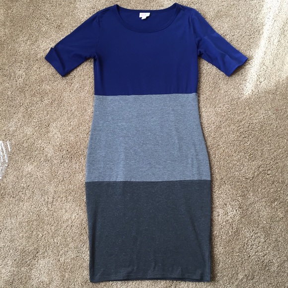 LuLaRoe Dresses & Skirts - LuLaRoe Blue & Gray Julia Dress